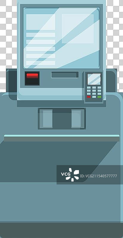 自助服务收银员监控图标卡通风格图片素材