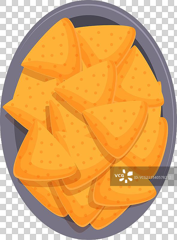 墨西哥风味的卡通风格顶视图玉米片食品图标图片素材