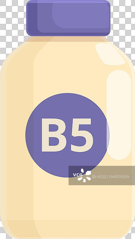 卡通维生素B5瓶图标与糖果图片素材