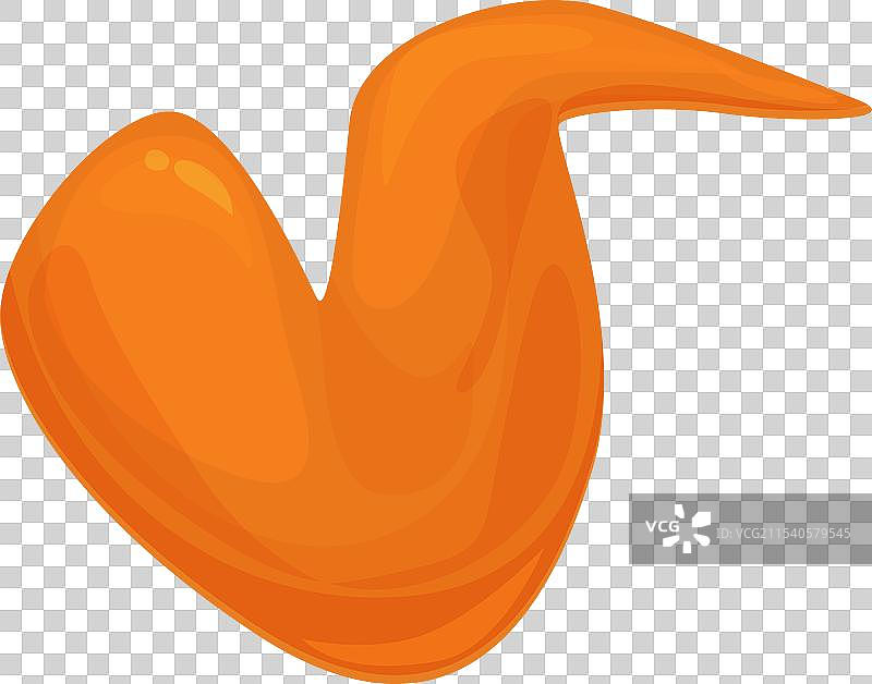 卡通热辣快餐煮熟的翅膀图标图片素材