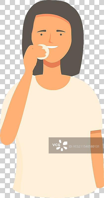 卡通女性卸妆棉图标图片素材