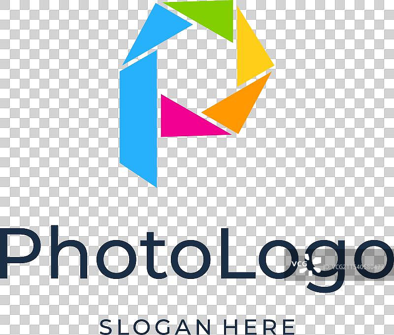 快门符号与字母P结合的标志设计图片素材