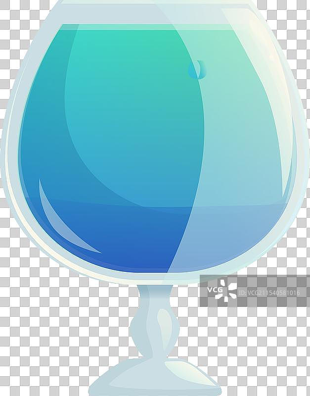 蓝色冰块鸡尾酒图标卡通伏特加派对图片素材