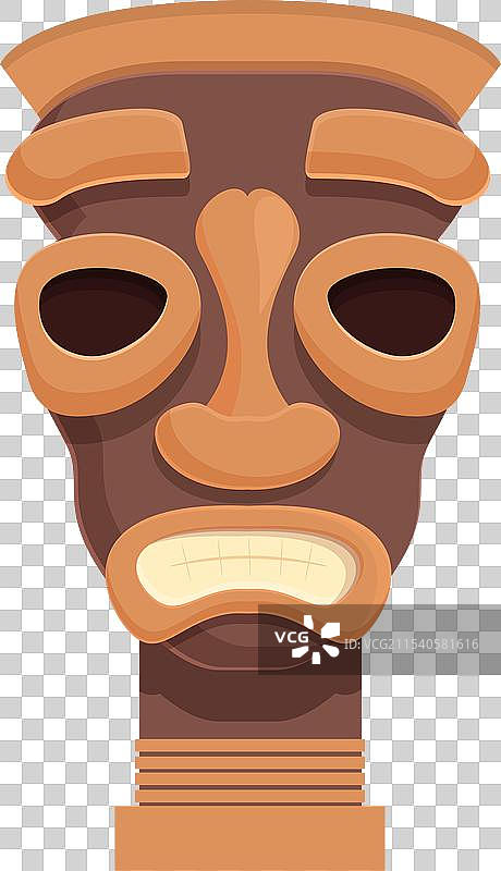 愤怒的图腾图标卡通风格，玛雅阿拉斯加图片素材