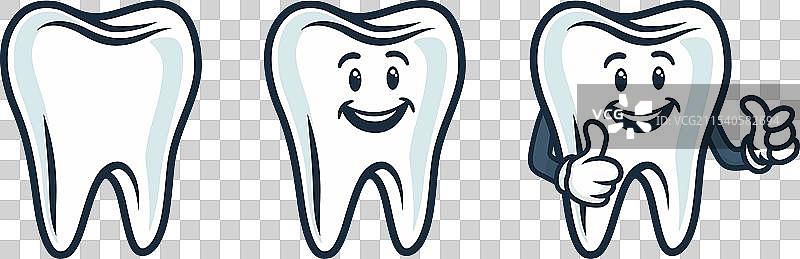 可爱友好的卡通牙齿设计图片素材