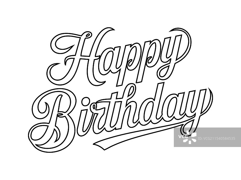 生日快乐的文字排版与时尚设计图片素材