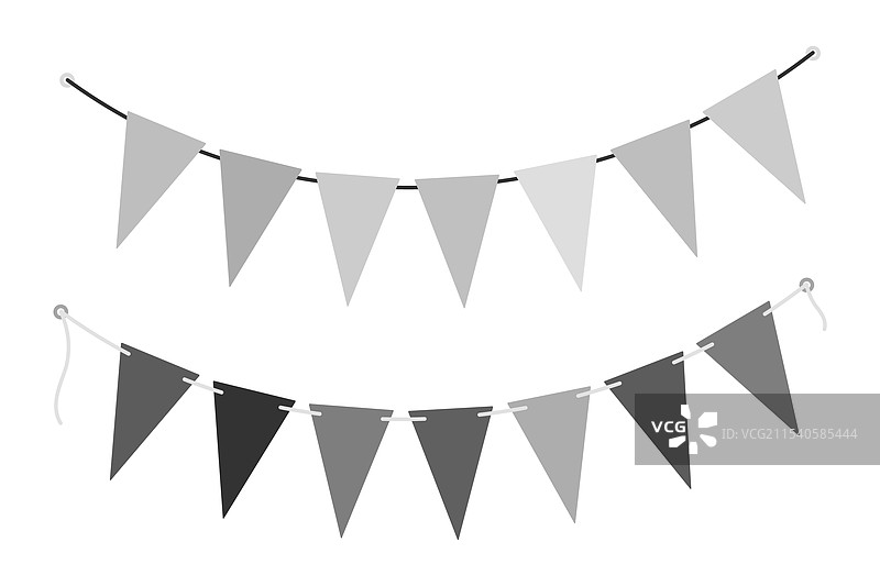灰度三角旗帜串联装饰图片素材