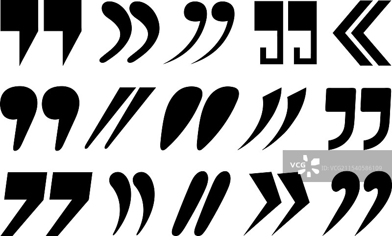各种不同的引号符号集合图片素材