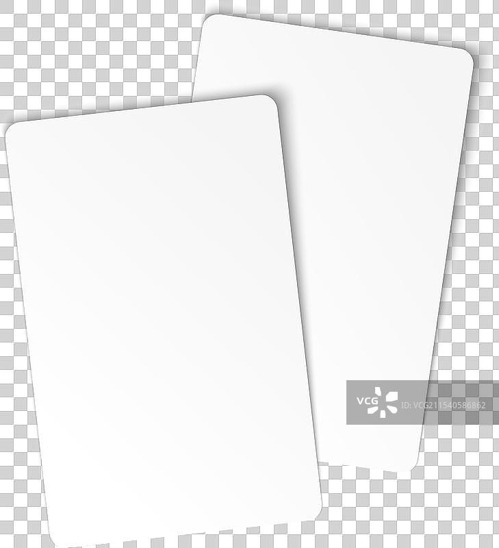 两个逼真的空白名片展示模型图片素材