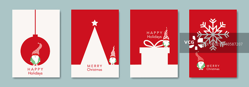 圣诞贺卡与斯堪的纳维亚小矮人图片素材