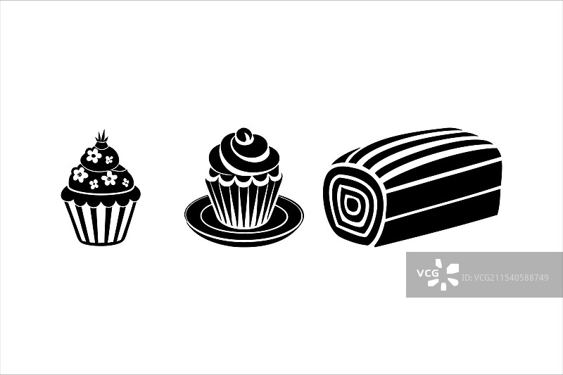 甜蜜的情人节元素图标剪影图片素材