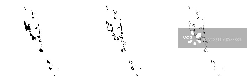 瓦努阿图国家地图轮廓和外形图片素材