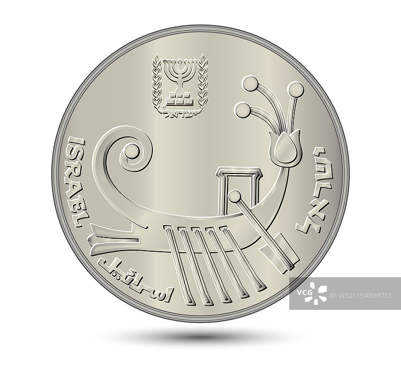 1982年至1985年的以色列10谢克尔硬币图片素材