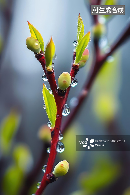 【AI数字艺术】早春的嫩芽图片素材