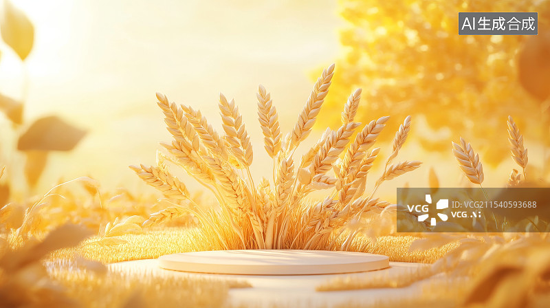 【AI数字艺术】金色麦穗背景图图片素材