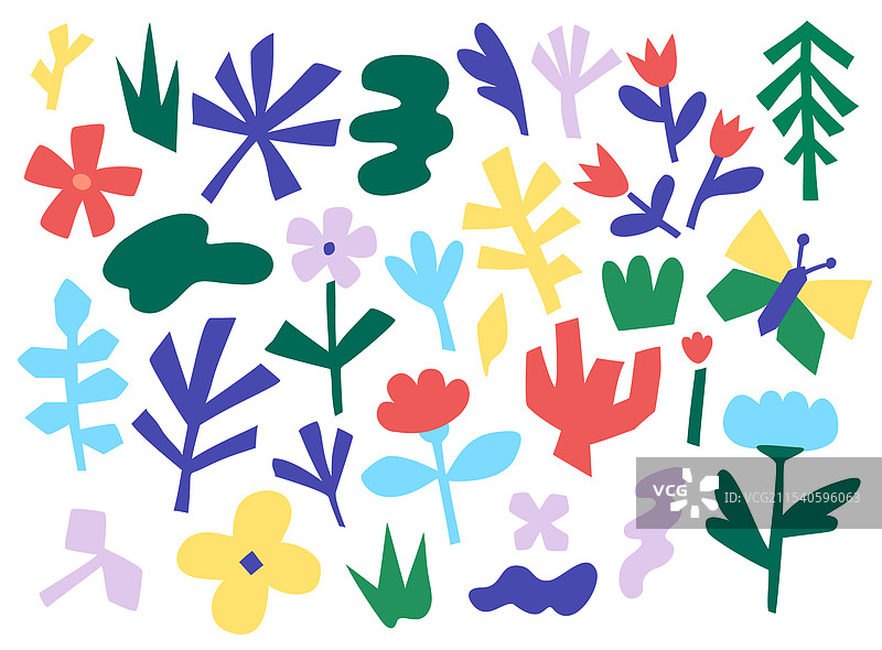 现代时尚的抽象花卉形状图片素材