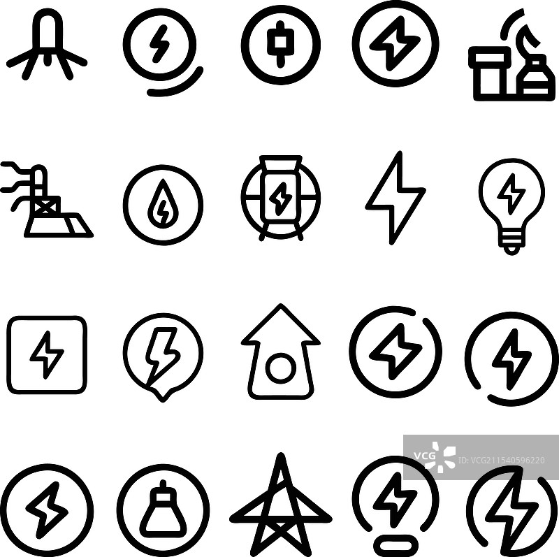 现代能源图标集合图片素材