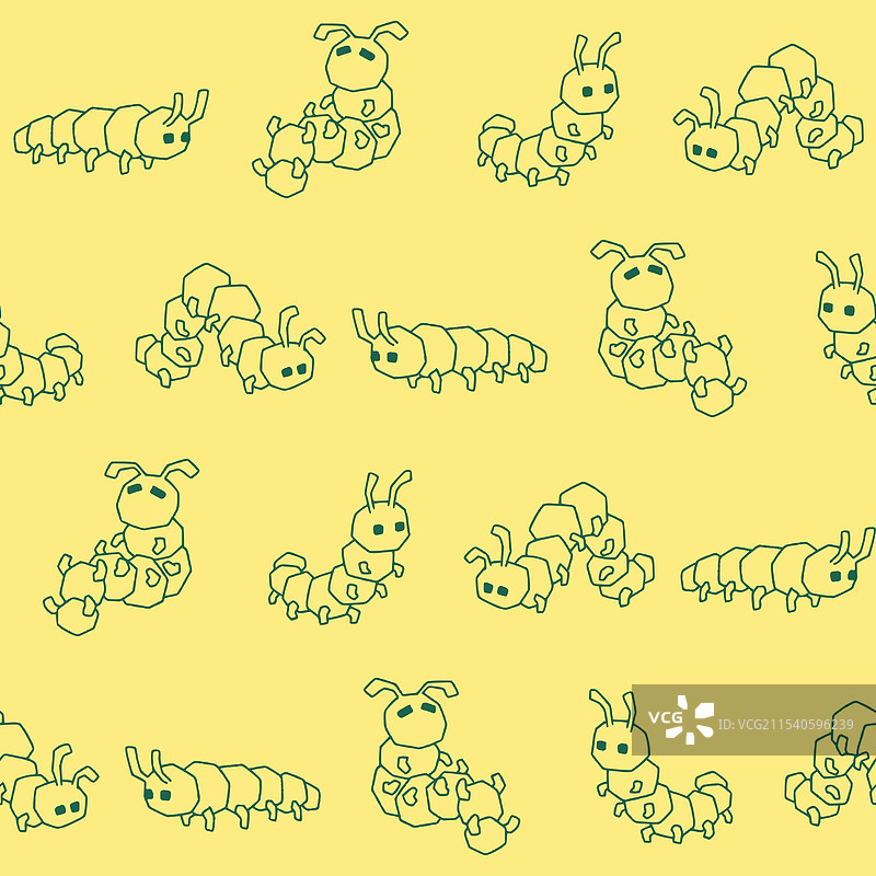 毛虫无缝图案集合图片素材