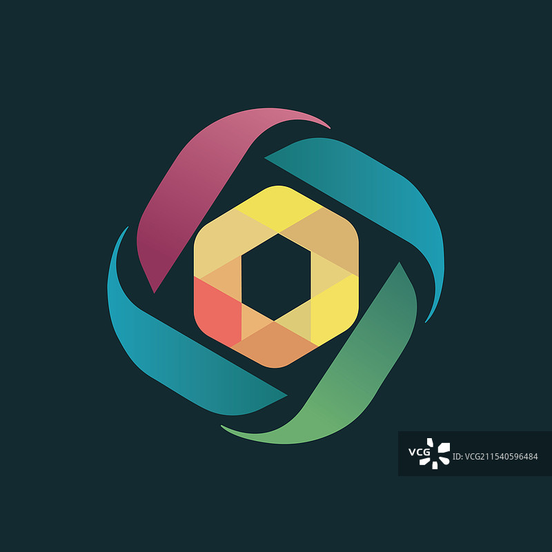 用于标志设计的多彩花卉设计元素图片素材