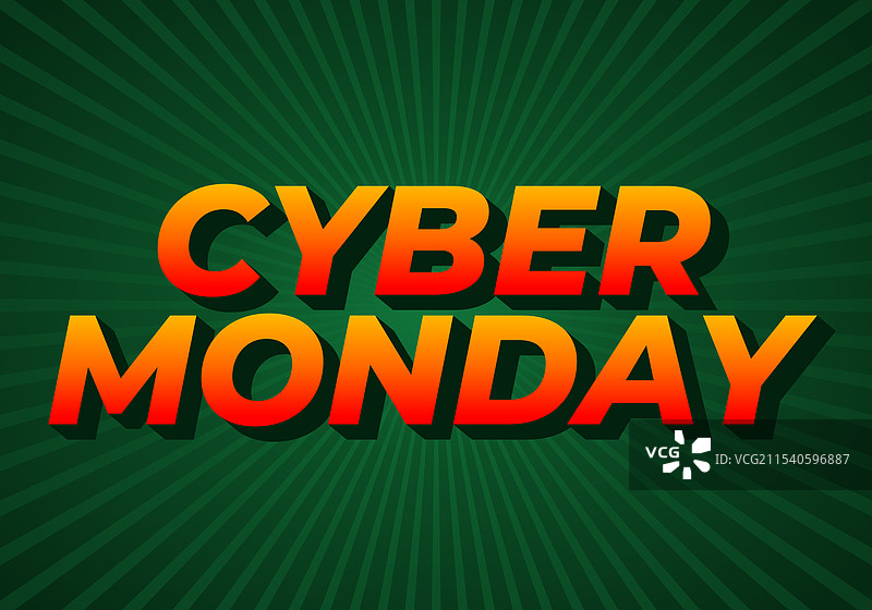 三维效果的网络星期一文字效果图片素材