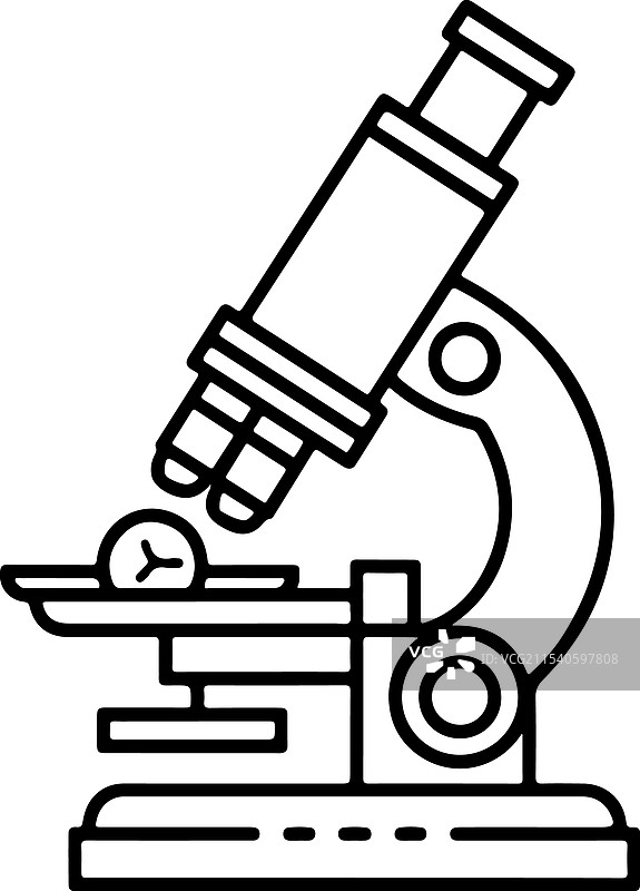 显微镜线条图标轮廓图片素材