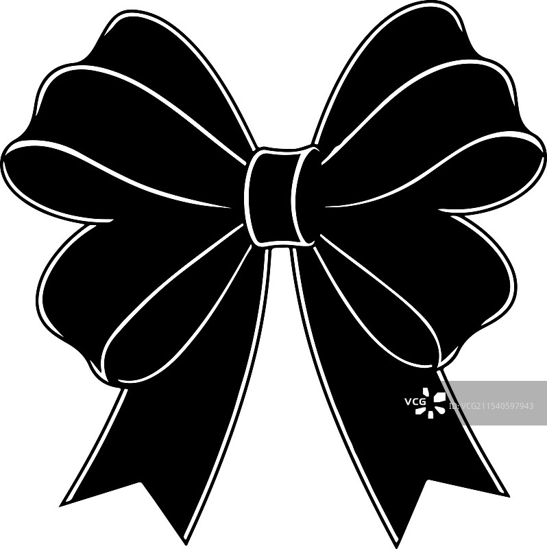 丝带蝴蝶结剪影艺术图片素材