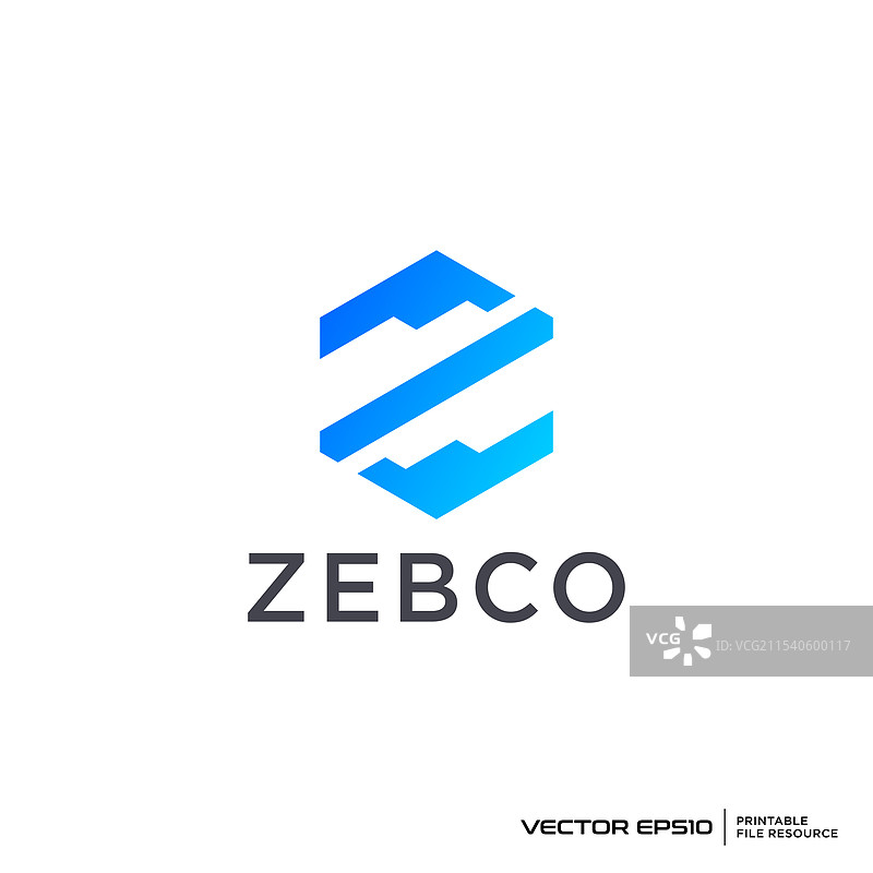 抽象的Z形六边形标志图片素材