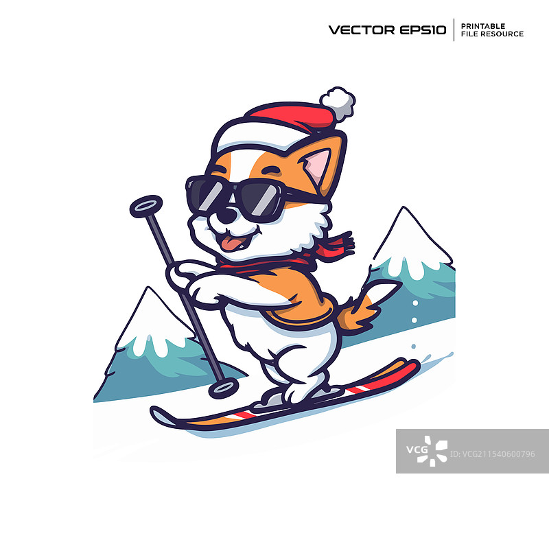 可爱的狗狗们在滑冰，角色吉祥物图片素材