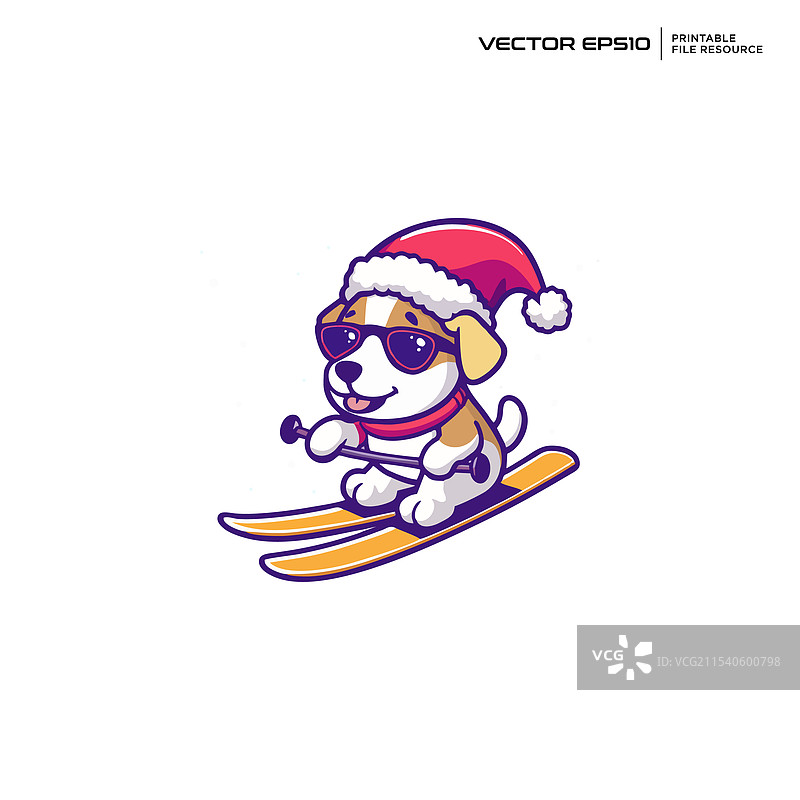 可爱的狗狗们在滑冰，角色吉祥物图片素材