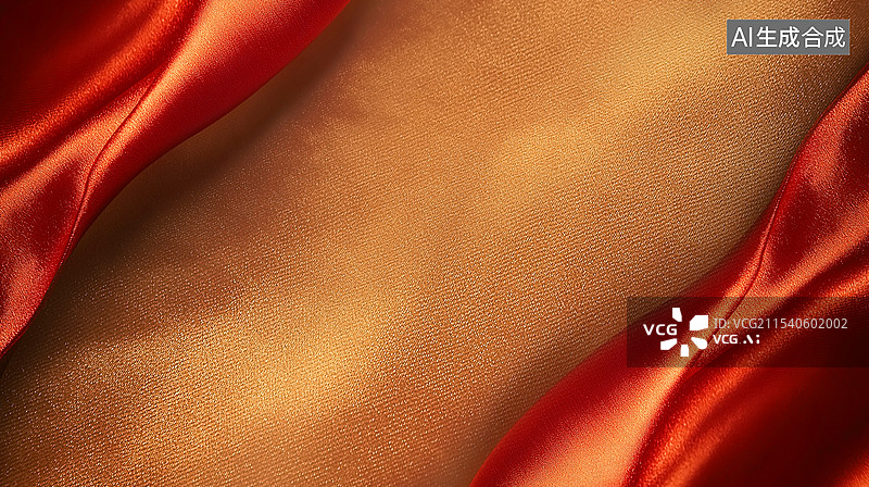 【AI数字艺术】红金色大型活动背景，高端背景板，誓师大会，3D红色绸缎,金色质感图片素材