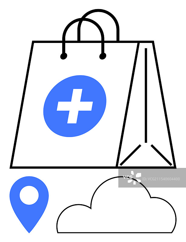 带有医疗符号的医疗购物袋图片素材