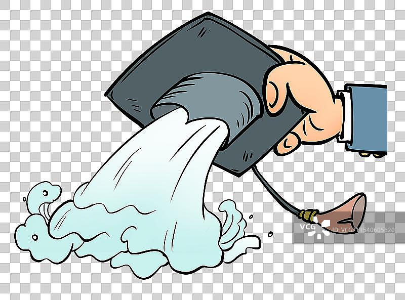 “水硕”“水博”拿着帽子倒水的手卡通漫画元素图片素材