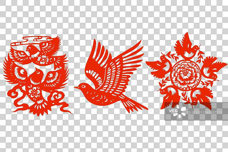 剪纸风白鸽鸽子免抠元素图片素材
