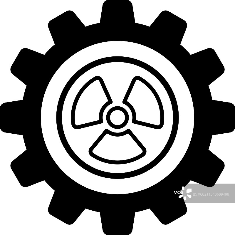 带有放射性符号的齿轮图形图片素材