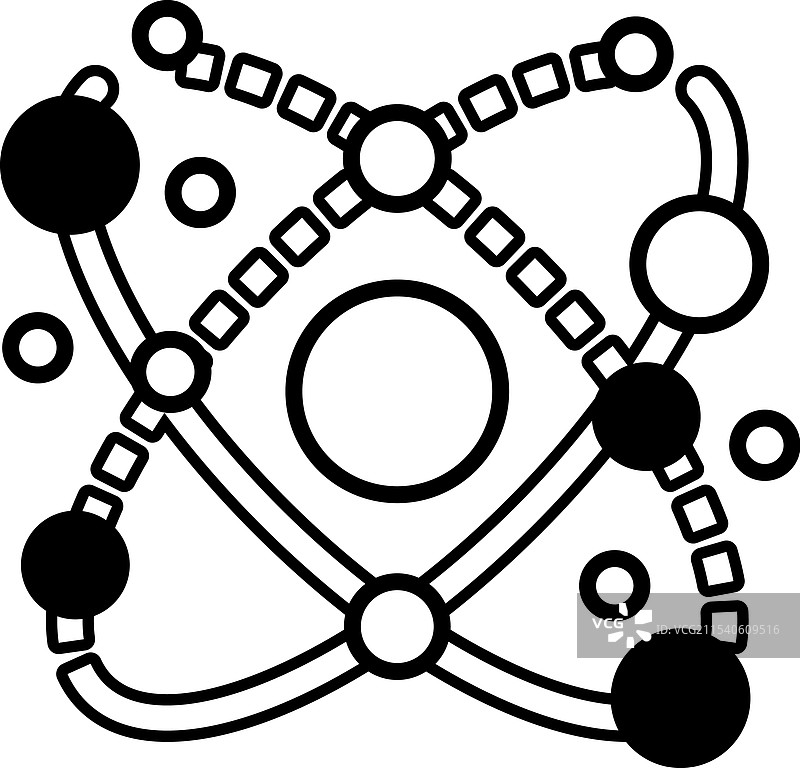 一幅黑白银河的画作，中央有一个点。图片素材