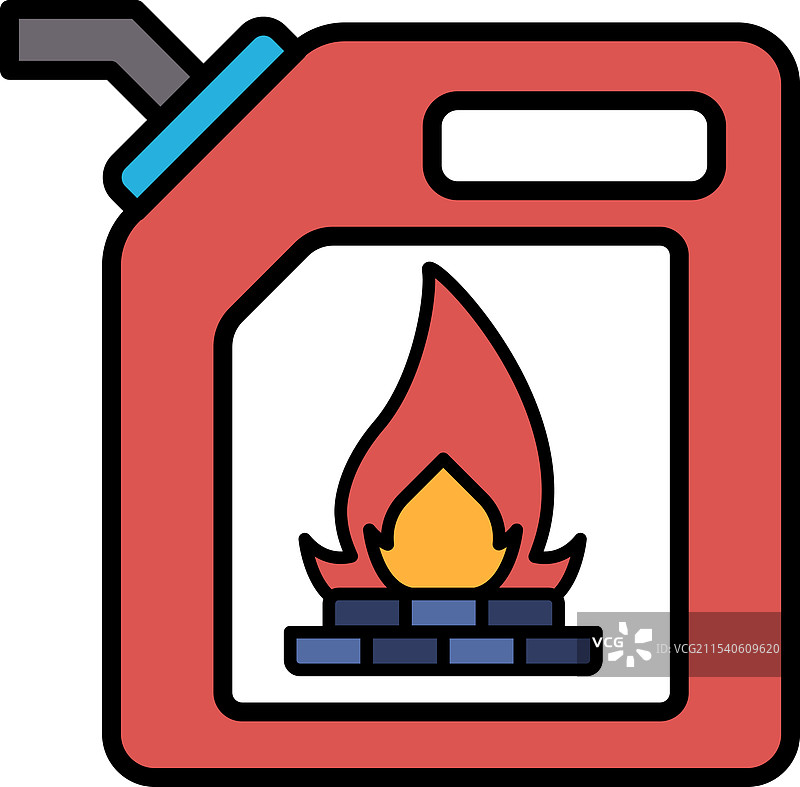 一个带有火焰的红色气体罐图片素材