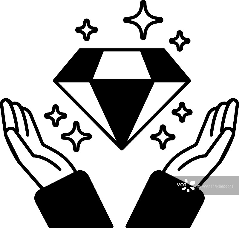 一颗钻石被两只手托起图片素材