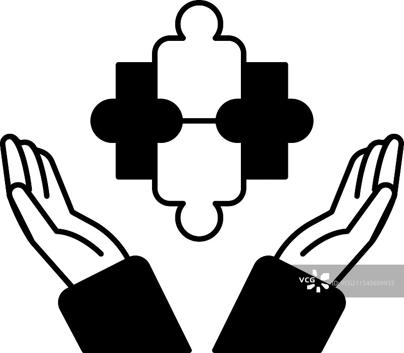 一只手握着一块拼图块图片素材