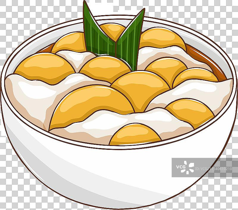 印尼美食：椰浆米粉或沙拉克球图片素材