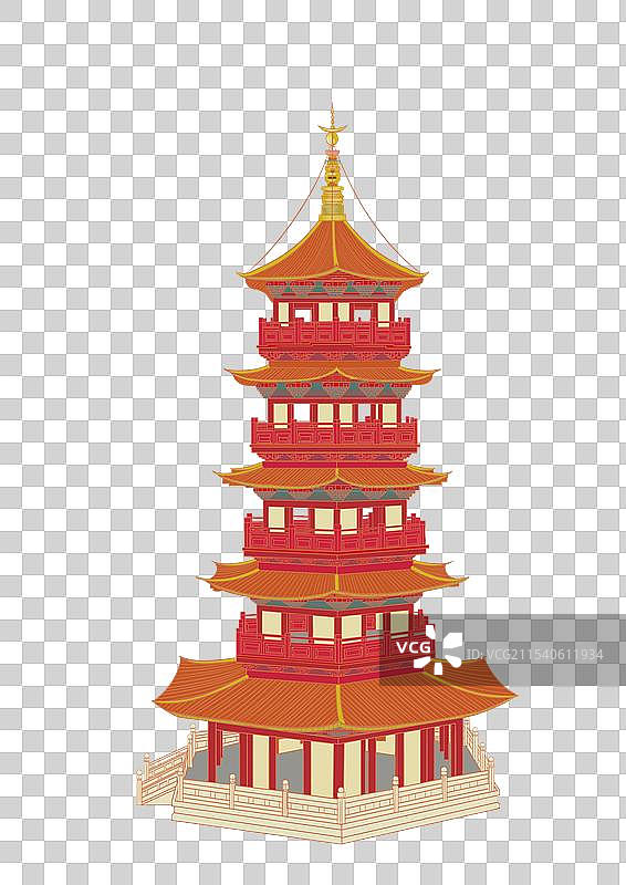 五层佛塔图片素材