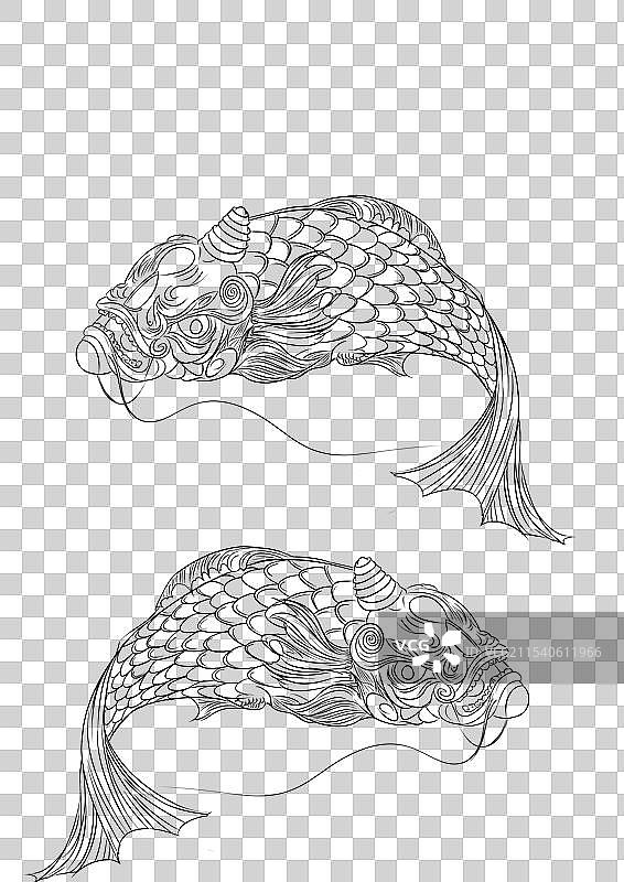 雕塑线稿图片素材