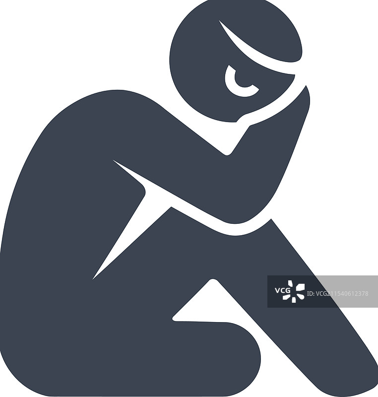 情感坐姿图标在白色背景上图片素材