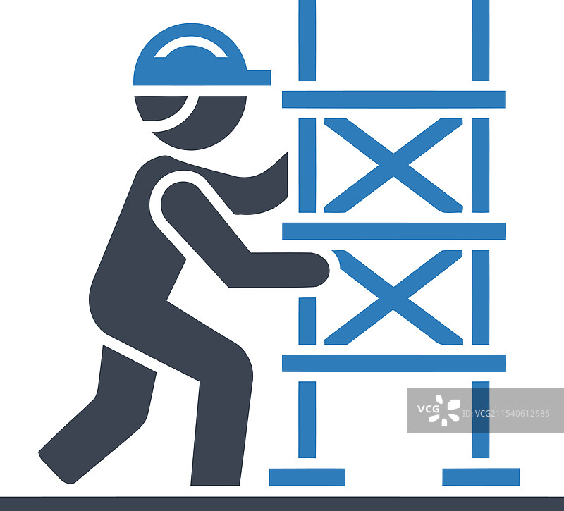 白色背景上的建筑工人梯子图标图片素材