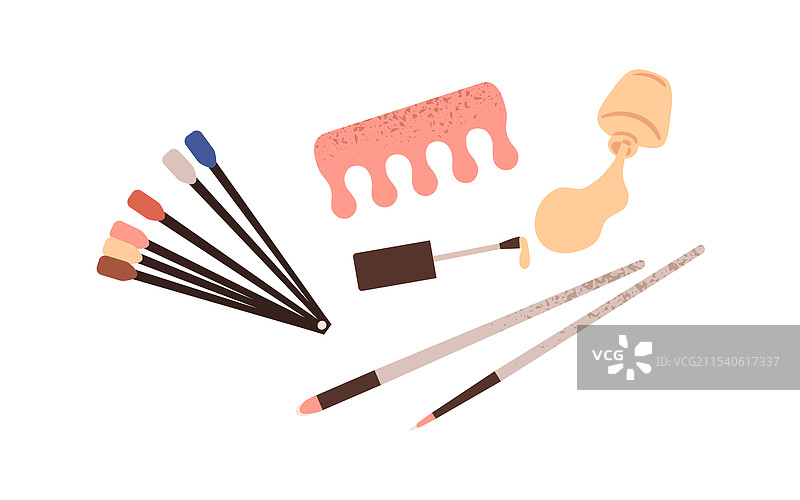 美甲美足工具套装和指甲油图片素材