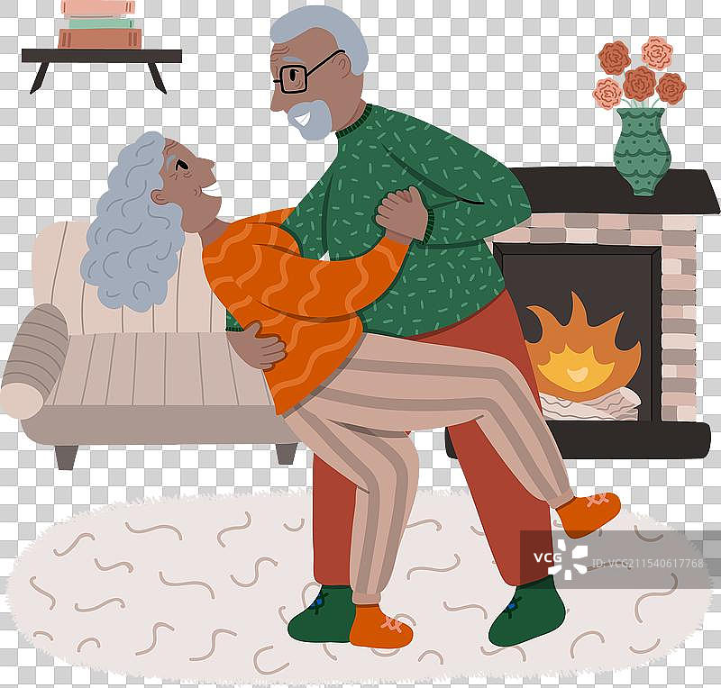 黑人美国老年夫妇在跳舞图片素材