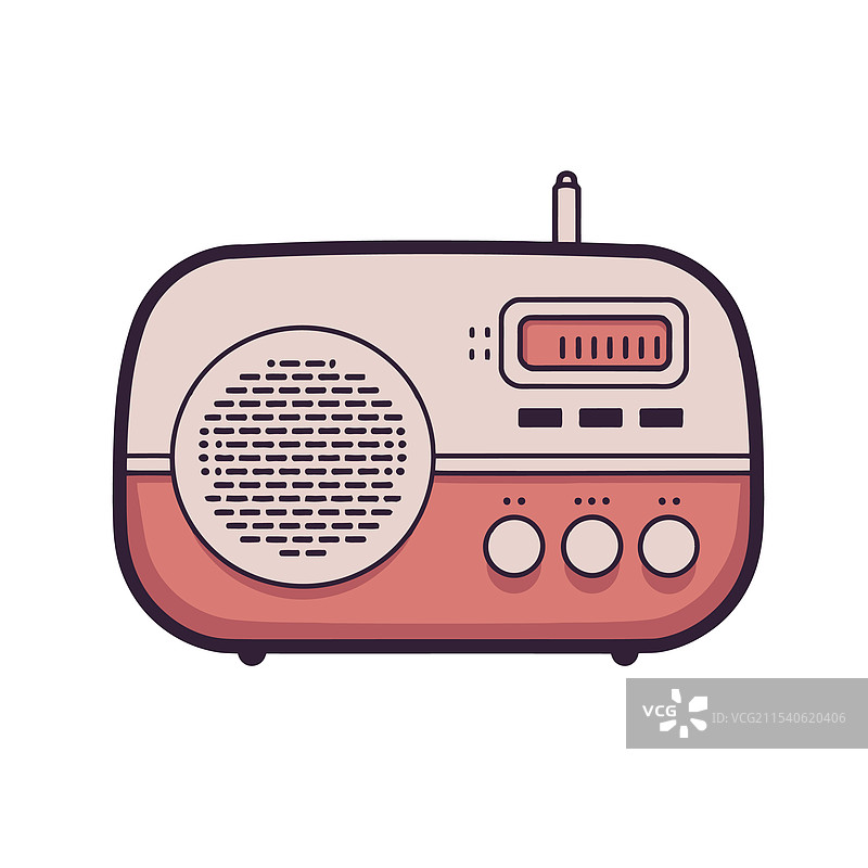 复古粉色收音机图片素材