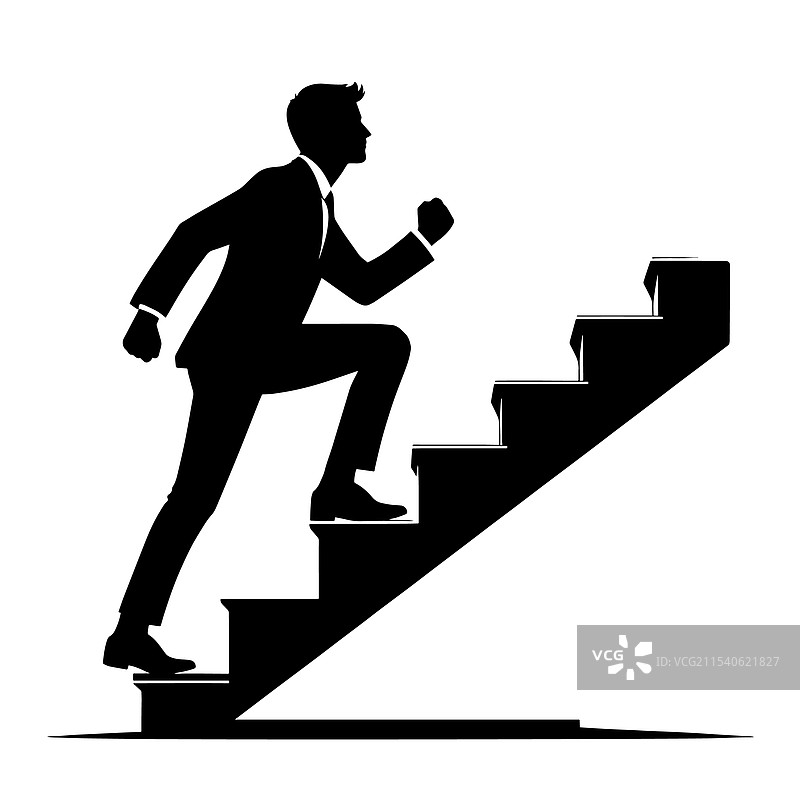 商人爬楼梯图片素材