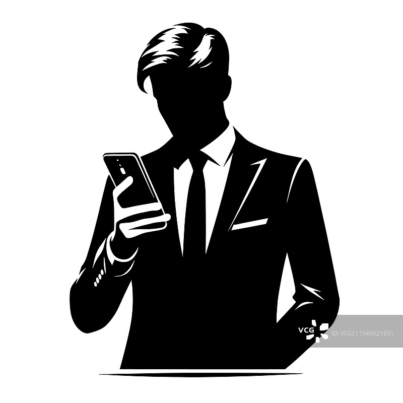 商人使用智能手机图片素材