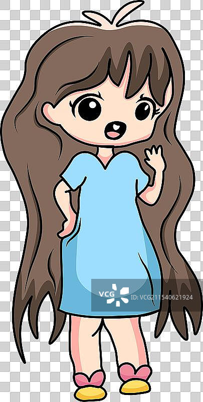 可爱的女孩在打招呼图片素材