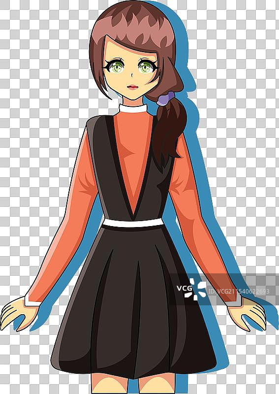 柔和快乐的棕发女孩设计图片素材